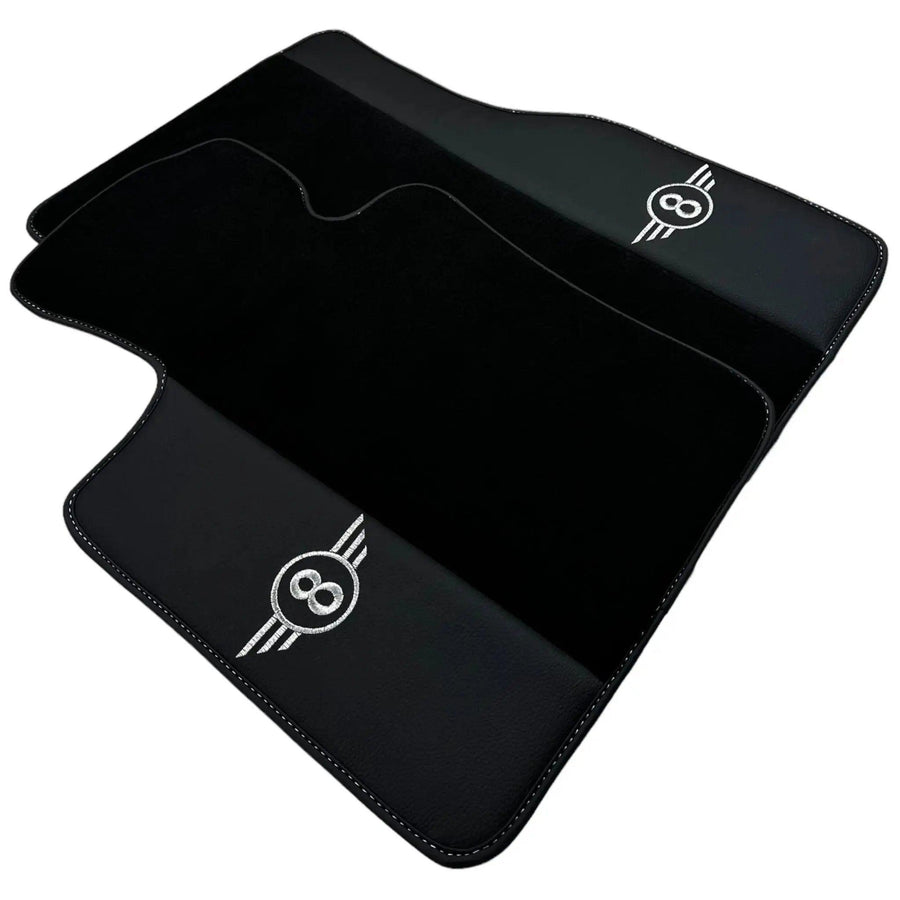 Black Floor Mats for Mini Countryman R60 (2010-2017) with Leather - AutoWin