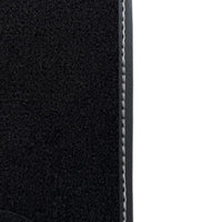Black Floor Mats for Rolls Royce Cullinan (2018–2025) with Gray Leather Borders