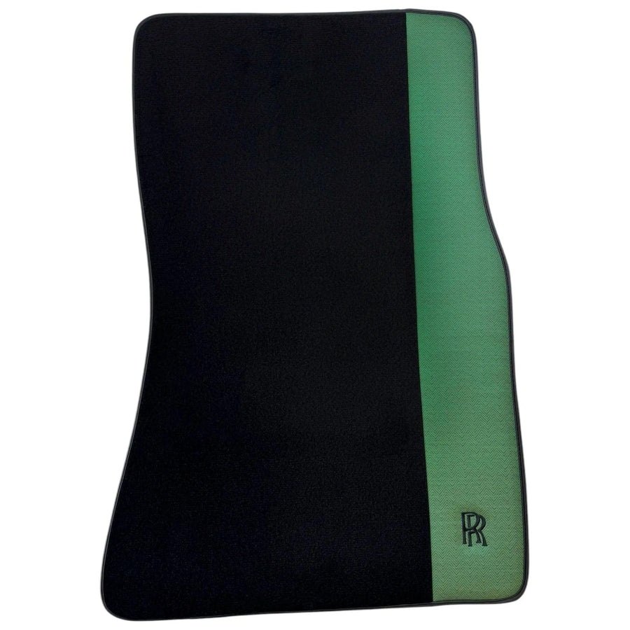 Black Floor Mats for Rolls Royce Cullinan (2018–2025) with Green Leather