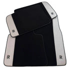 Black Floor Mats for Rolls Royce Dawn (2016-2023) with Gray Leather Borders