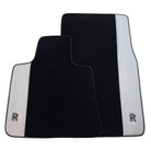 Black Floor Mats for Rolls Royce Dawn (2016-2023) with Gray Leather Borders