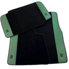 Black Floor Mats for Rolls Royce Dawn (2016-2023) with Green Leather