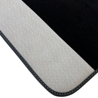 Black Floor Mats for Rolls Royce Ghost Series I (2010-2020) with Gray Leather Borders