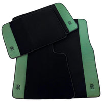 Black Floor Mats for Rolls Royce Ghost Series II (2021-2024) with Green Leather