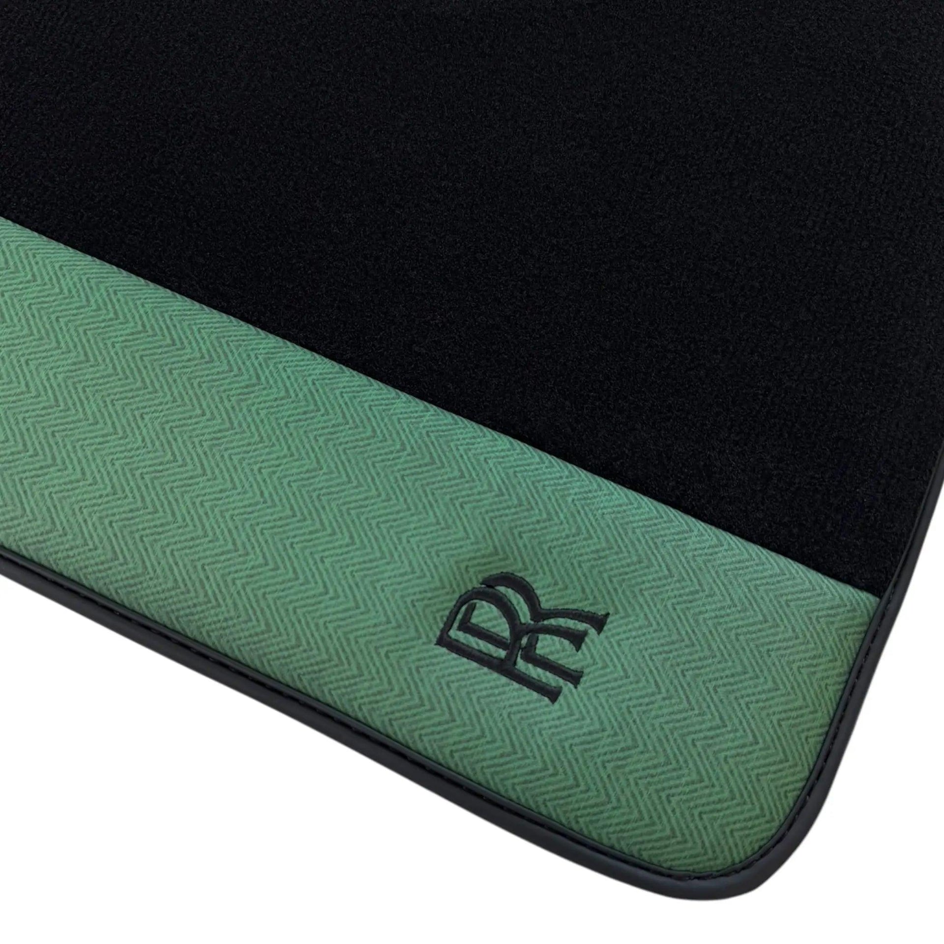 Black Floor Mats for Rolls Royce Phantom Drophead Coupe (2007-2016) with Green Leather