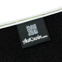 Black Floor Mats for Rolls Royce Spectre 2023-2024 with White Leather | RR Logo