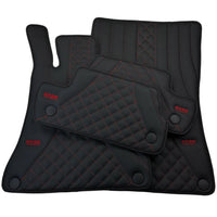 Black Leather Floor Mats For Mercedes Benz CLA-Class C118 Coupe (2019-2023) | ER56 Design - AutoWin
