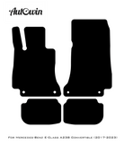 Black Leather Floor Mats For Mercedes Benz E-Class A238 Convertible (2017-2023) | ER56 Design - AutoWin