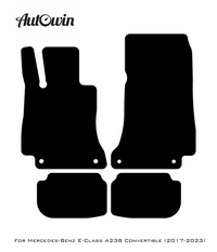 Black Leather Floor Mats For Mercedes Benz E-Class A238 Convertible (2017-2023) | ER56 Design - AutoWin