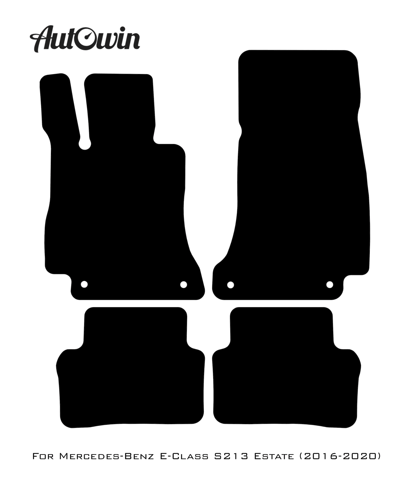 Black Leather Floor Mats For Mercedes Benz E-Class S213 Estate (2016-2020) | ER56 Design - AutoWin
