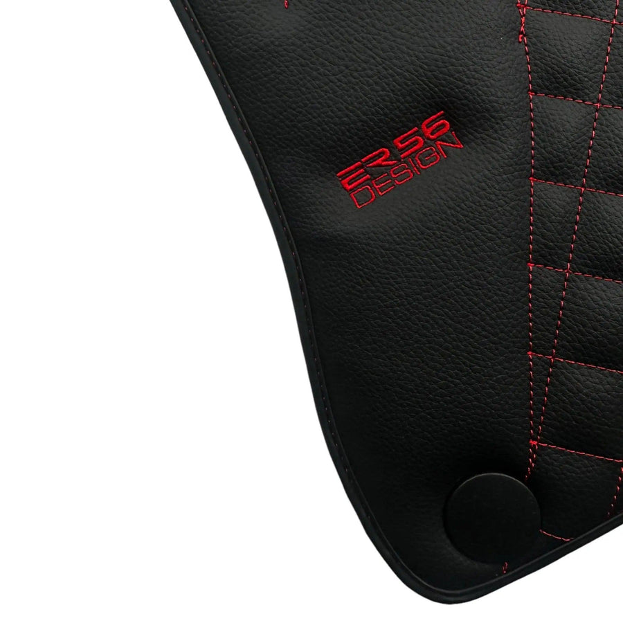 Black Leather Floor Mats For Mercedes Benz E-Class S213 Estate (2020-2023) | ER56 Design - AutoWin