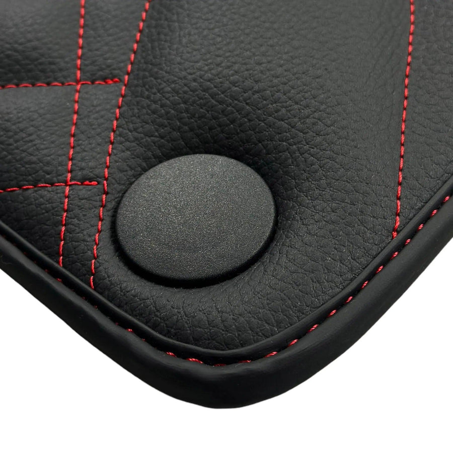 Black Leather Floor Mats For Mercedes Benz EQB-Class X243 (2022-2024) | ER56 Design - AutoWin