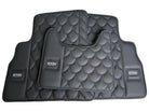 Black Leather Floor Mats For Mercedes-Benz G Class W461 (1979-2008) ER56 Design - AutoWin