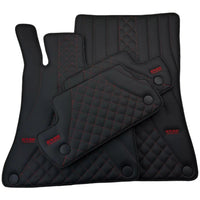 Black Leather Floor Mats For Mercedes Benz GLC-Class X253 SUV (2015-2019) | ER56 Design - AutoWin