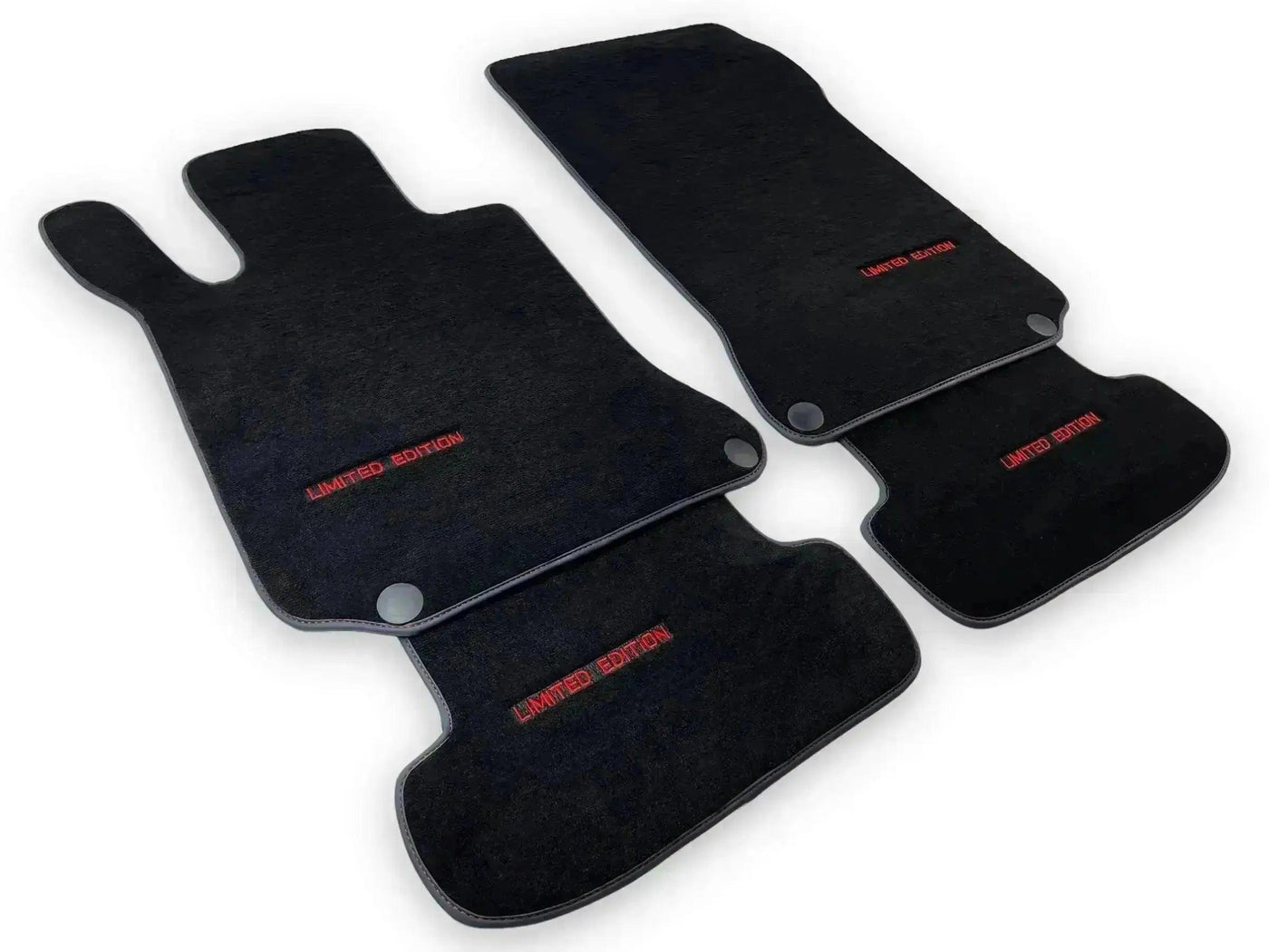 Black Leather Floor Mats For Mercedes Benz GLK-Class X204 (2012-2015) | ER56 Design - AutoWin