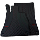 Black Leather Floor Mats For Mercedes Benz S-Class W126 (1979-1991) | ER56 Design - AutoWin