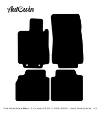 Black Leather Floor Mats For Mercedes Benz S-Class W220 (1998-2005) Long Wheelbase | ER56 Design - AutoWin