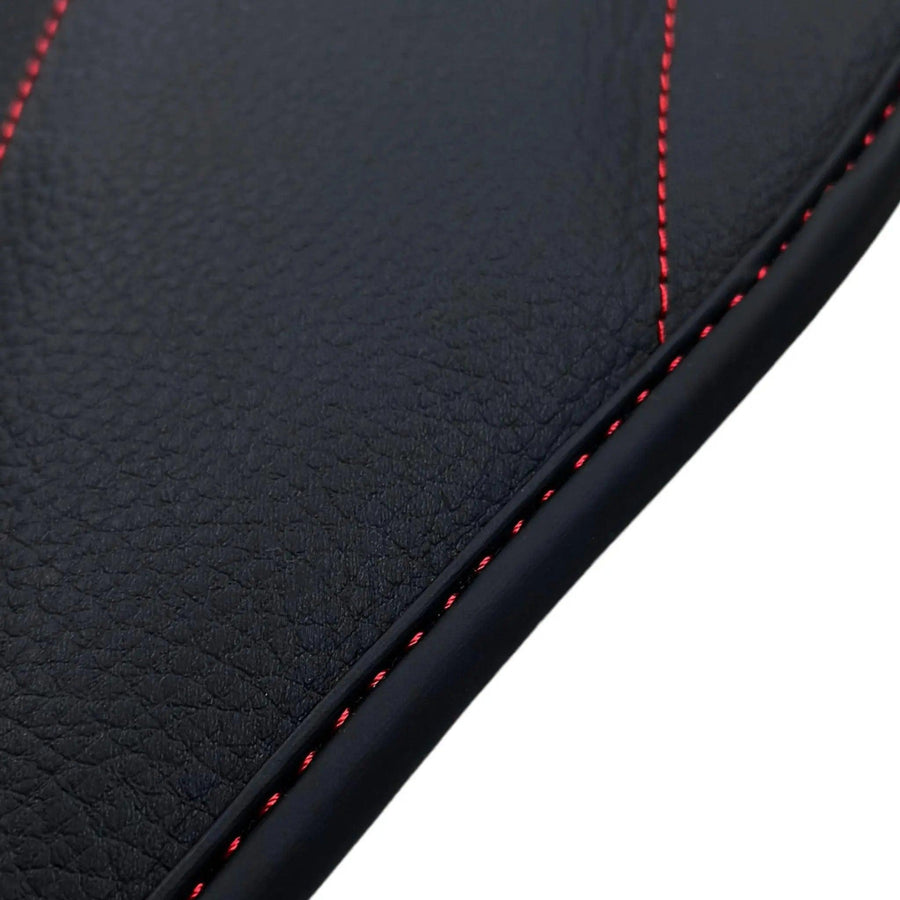 Black Leather Floor Mats For Mercedes Benz X-Class W470 (2017-2023) | ER56 Design - AutoWin