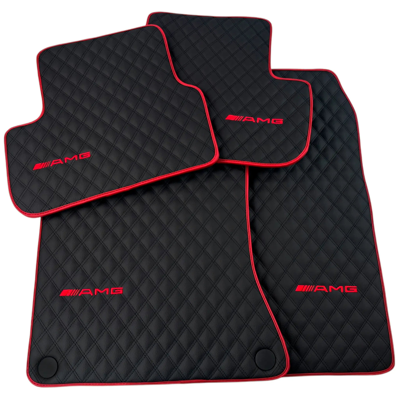 Premium Black Leather Floor Mats for Mercedes CLA C117 (2013-2019)