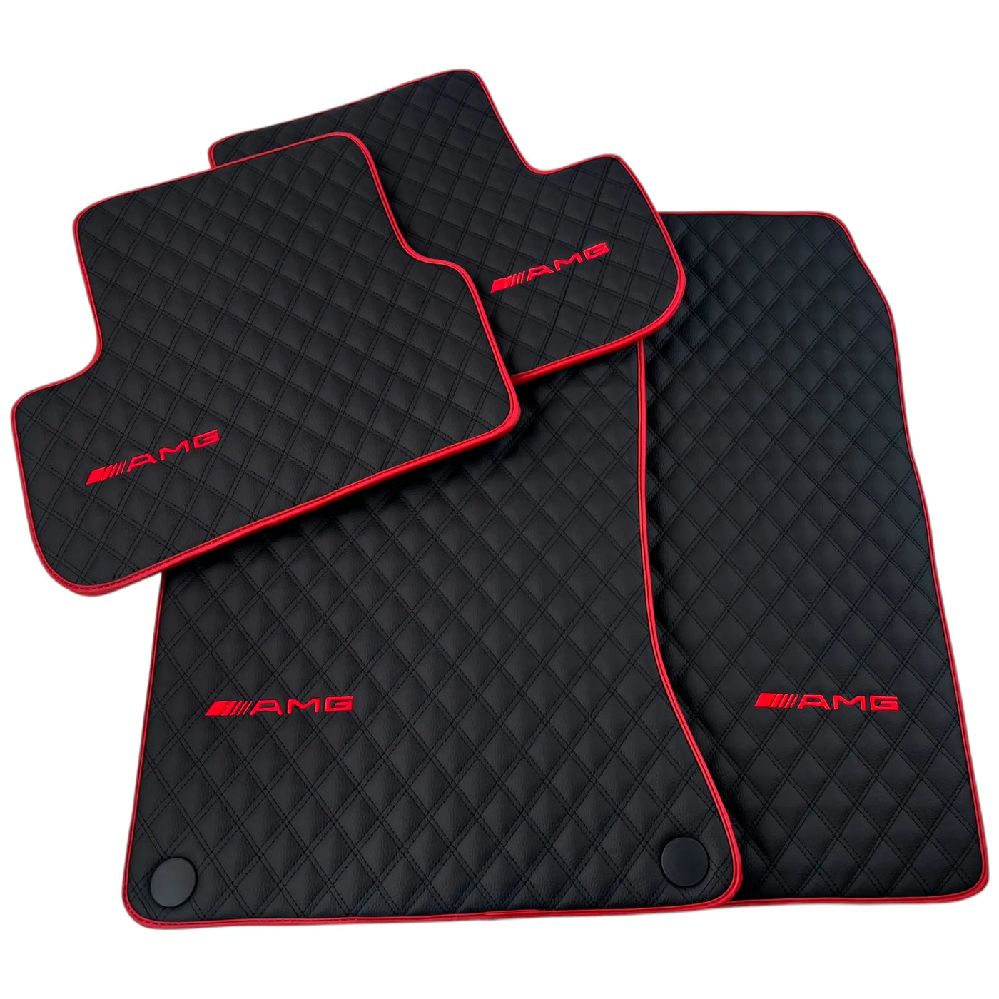 Premium Black Leather Floor Mats for Mercedes CLA C117 (2013-2019)