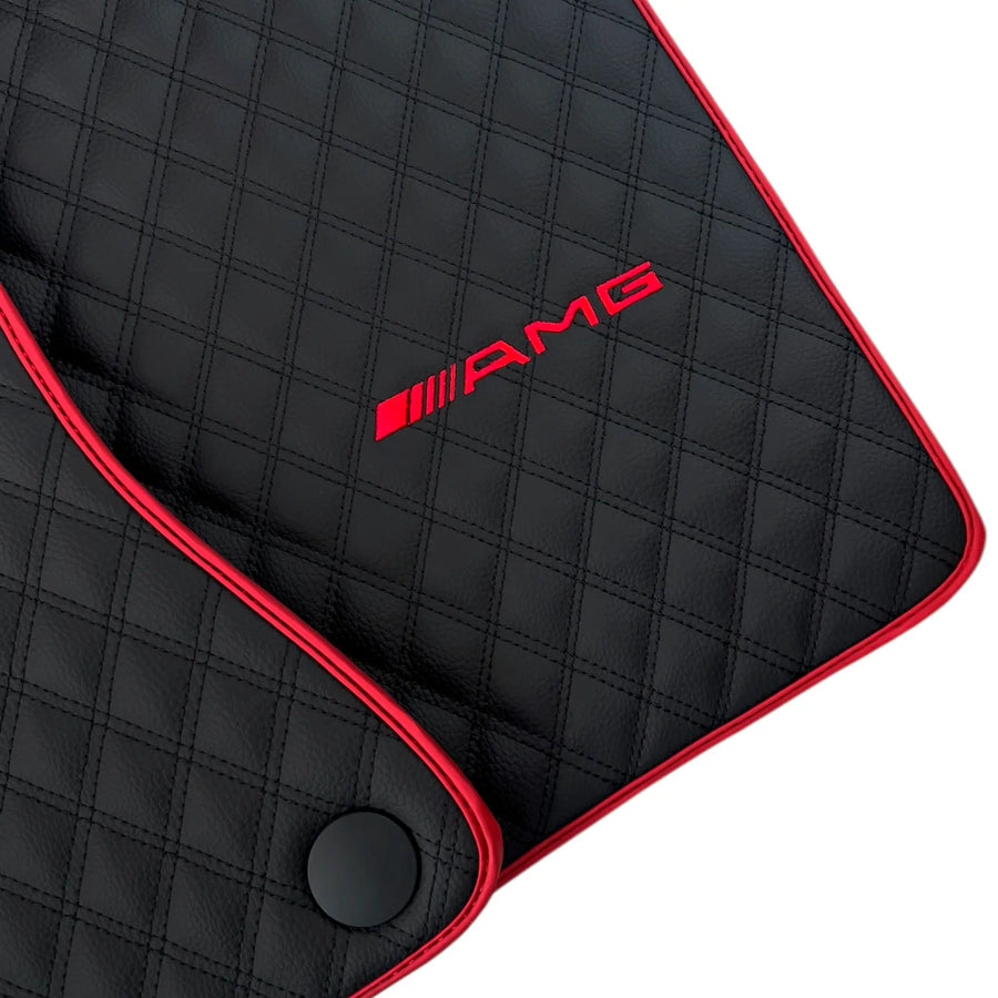 Premium Black Leather Floor Mats for Mercedes CLA C117 (2013-2019)