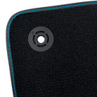 Black Leather Floor Mats for Lamborghini Urus S with Sky Blue Leather Accent