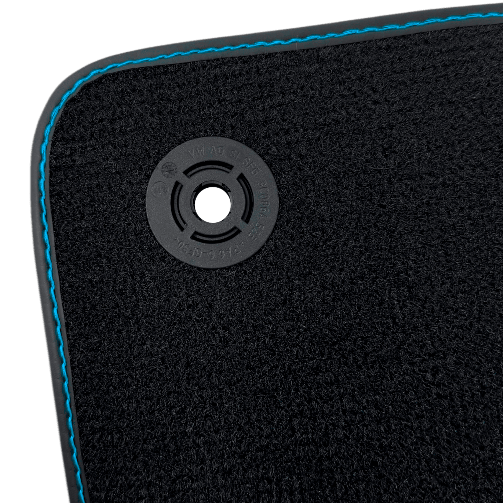 Black Leather Floor Mats for Lamborghini Urus S with Sky Blue Leather Accent