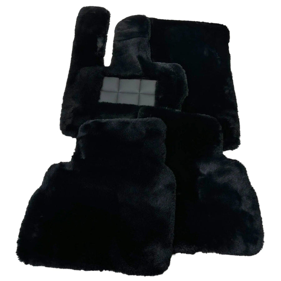 Black Sheepskin Floor Mats For Mercedes Benz A-Class W177 Hatchback (2018-2023) | ER56 Design - AutoWin