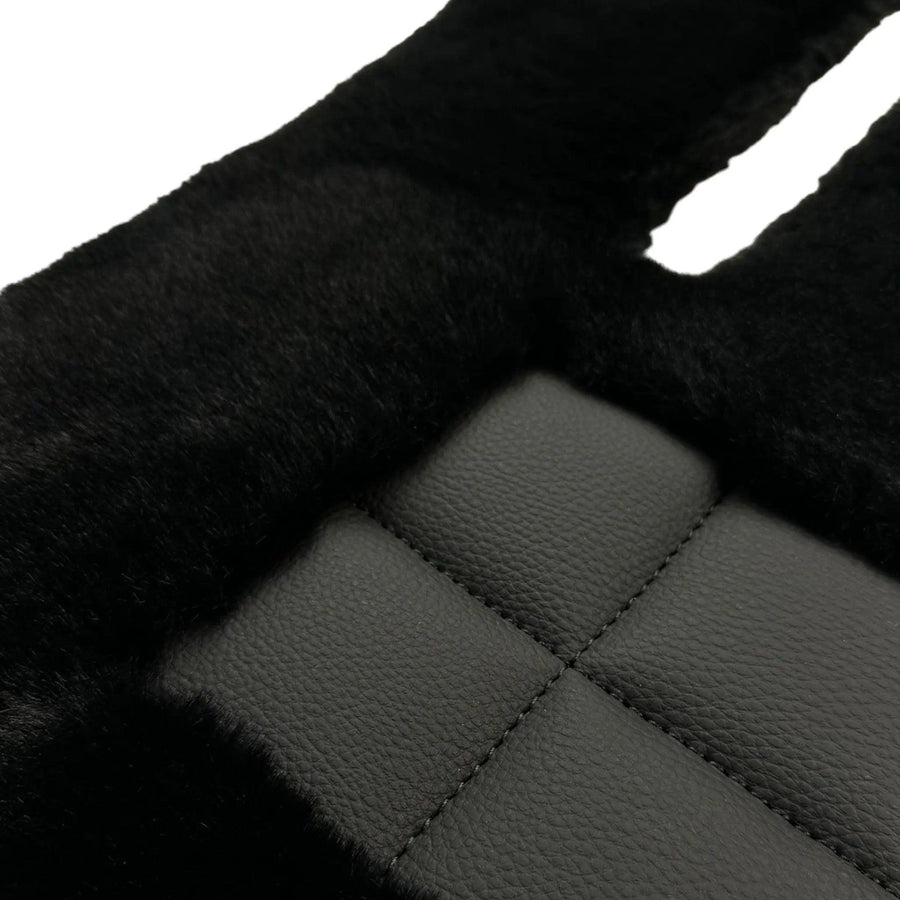 Black Sheepskin Floor Mats For Mercedes Benz A-Class W177 Sedan (2019-2023) | ER56 Design - AutoWin