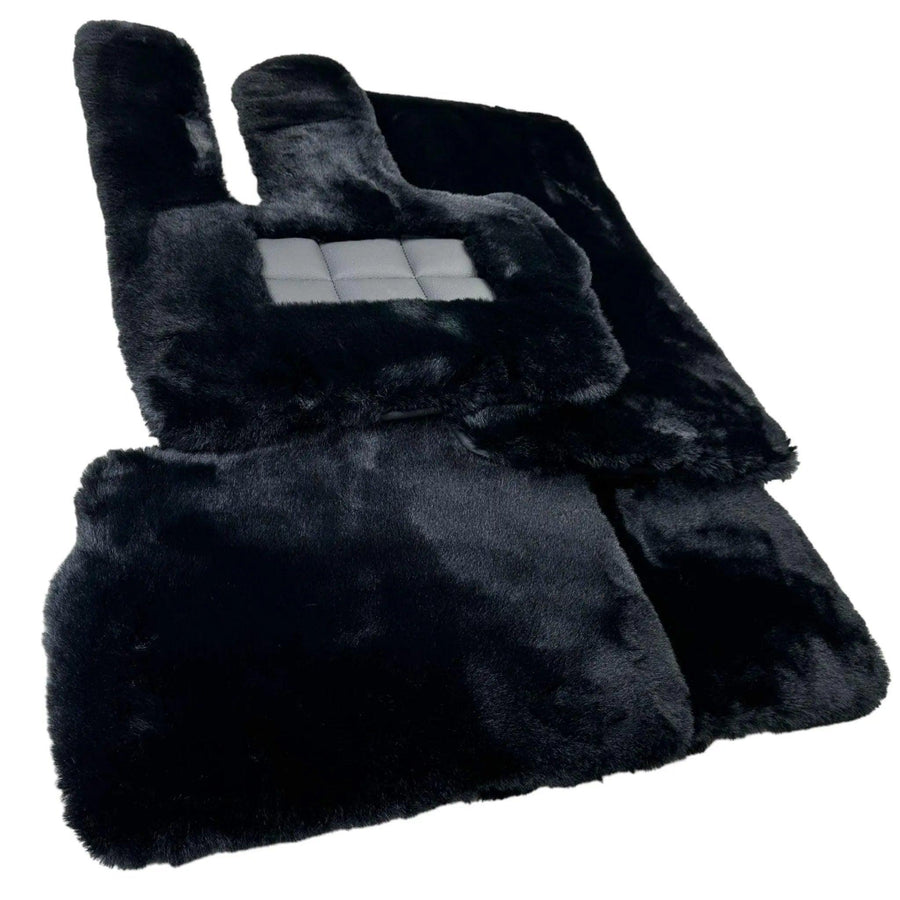 Black Sheepskin Floor Mats For Mercedes Benz B-Class W247 (2019-2023) | ER56 Design - AutoWin