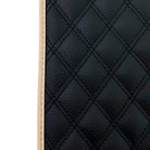 Black Stitched Leather Floor Mats with Logo for Maserati GranTurismo S (2008-2012) | Beige Trim - AutoWin