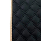 Black Stitched Leather Floor Mats with Logo for Maserati GranTurismo Sport (2012-2019) | Beige Trim - AutoWin