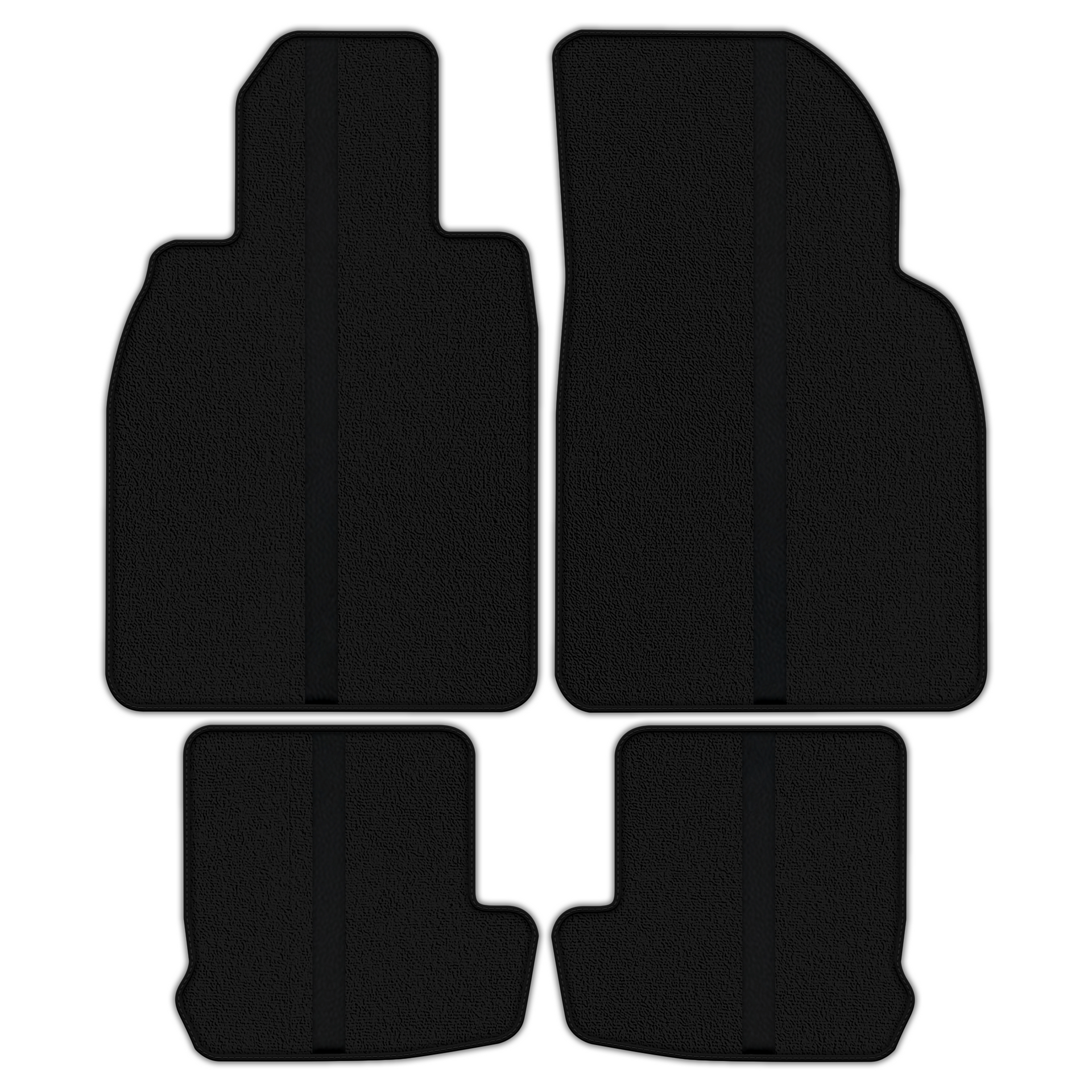 Black Floor Mats with Leather Line for Porsche Classic 911 - 991 (2012-2019) - Various Colors