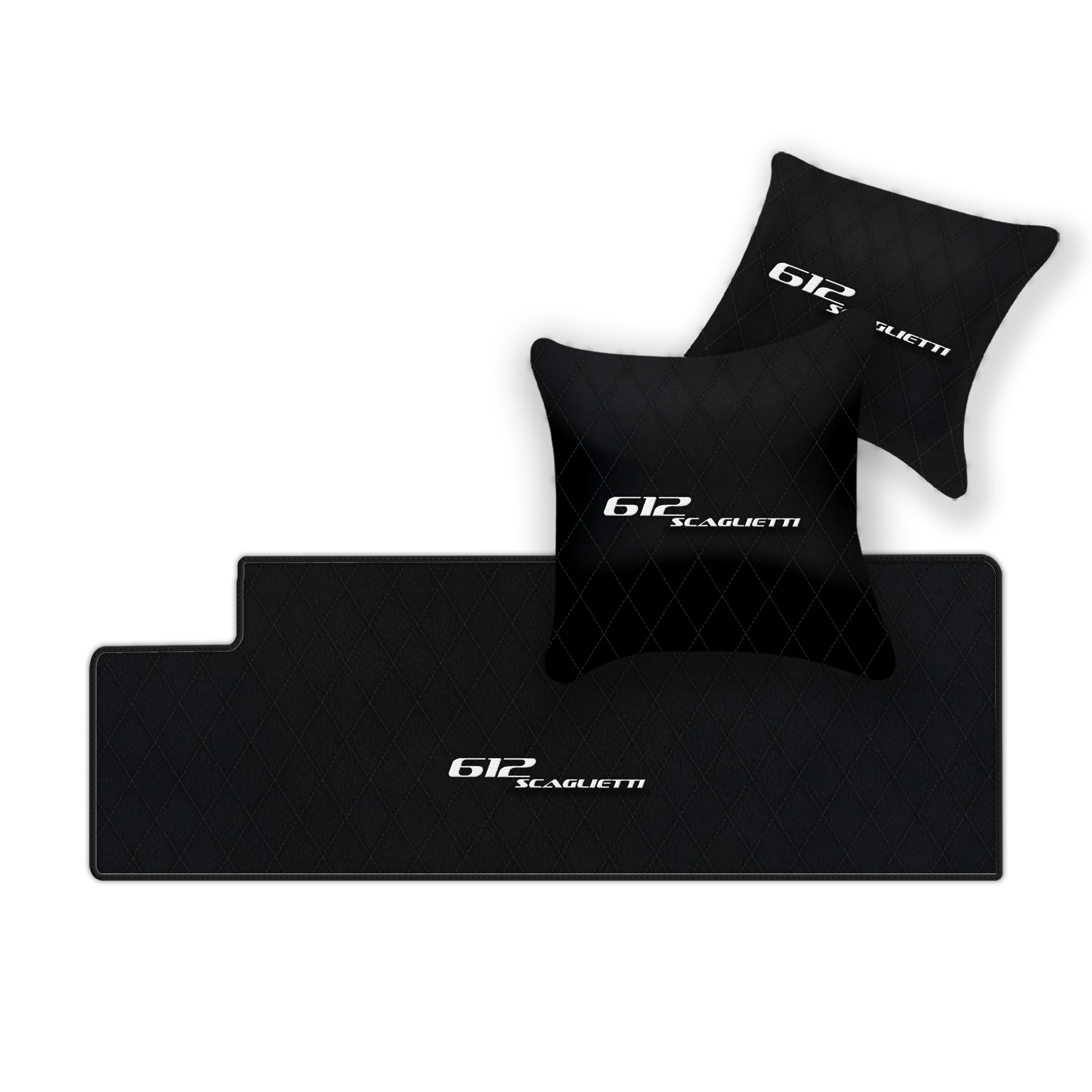 Luxury Black Leather Floor Mats for Ferrari 612 Scaglietti (2005-2011)