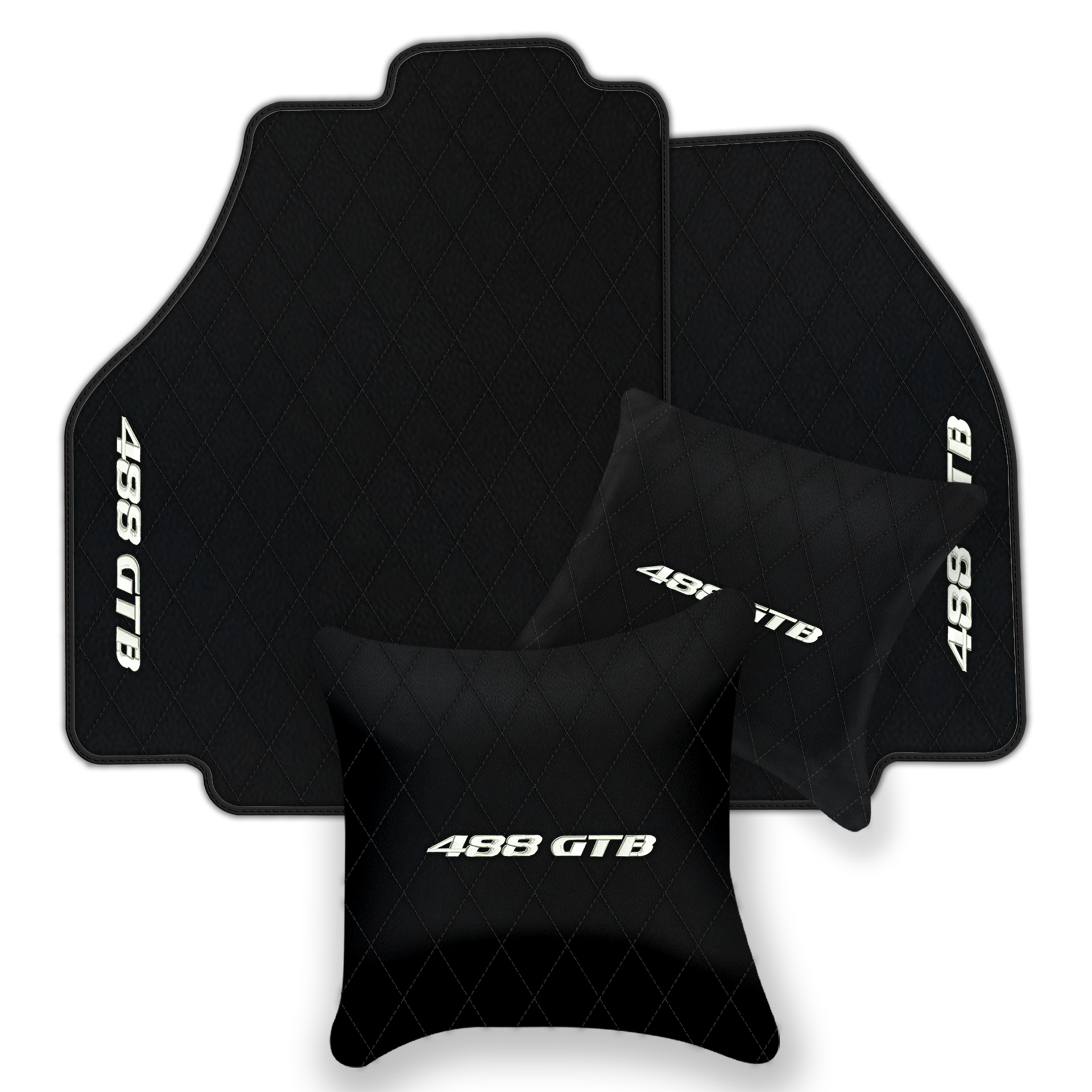 Premium Black Leather Floor Mats for Ferrari 458 Italia (2009-2015)