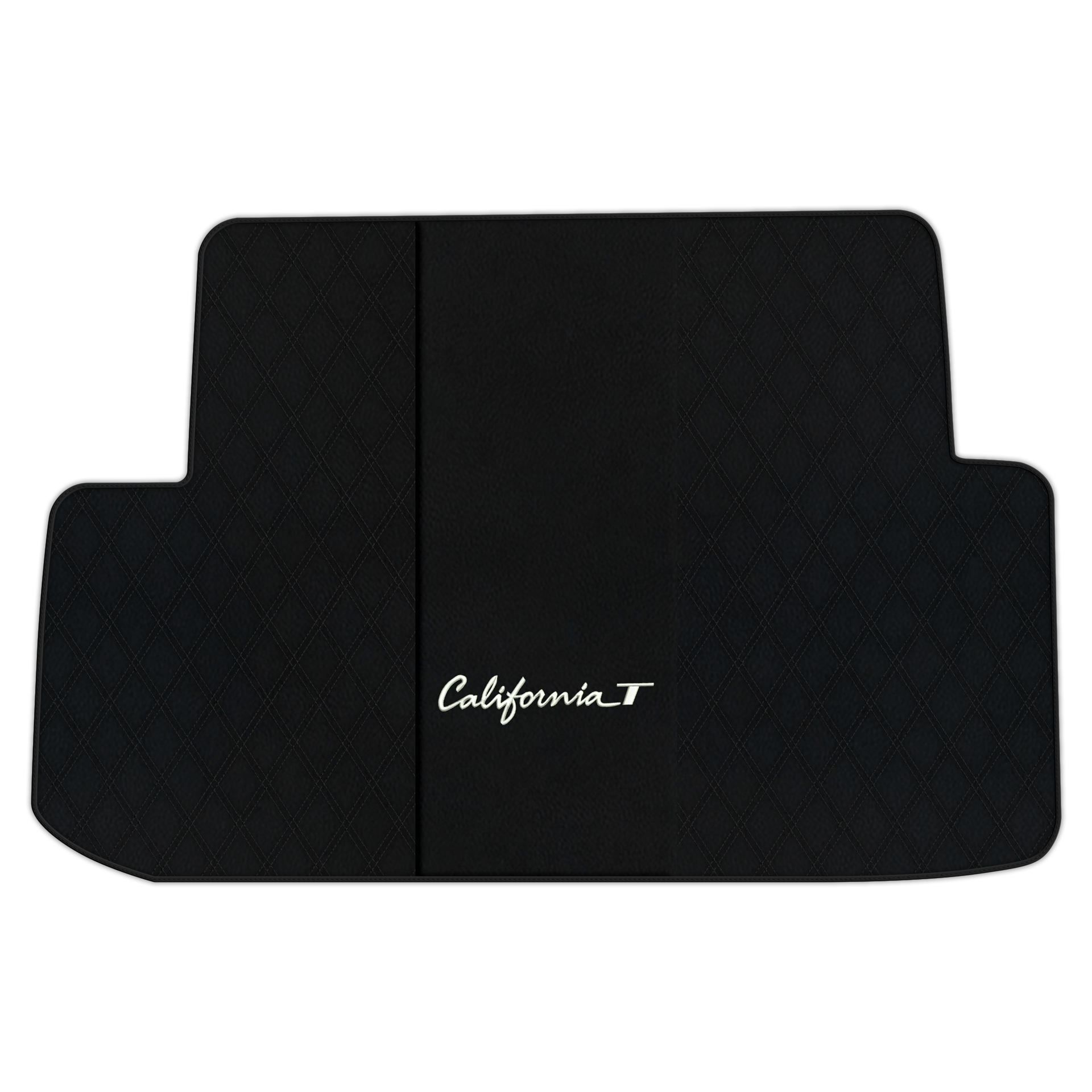 Black Leather Floor Mats for Ferrari California T (2015-2018) with Double Diamond Pattern | Full Set Option - AutoWin
