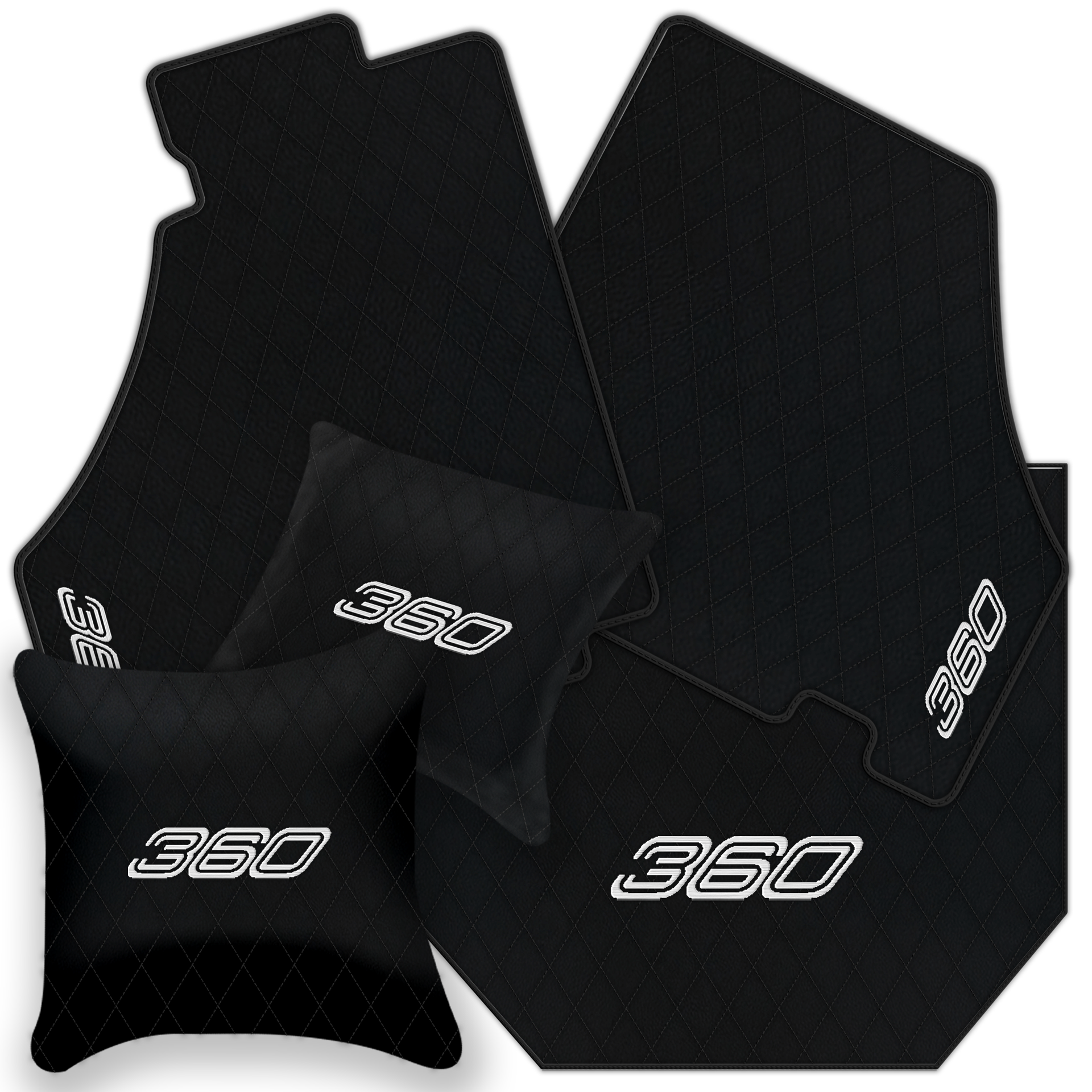 Premium Black Leather Floor Mats for Ferrari F430 (2004-2009)