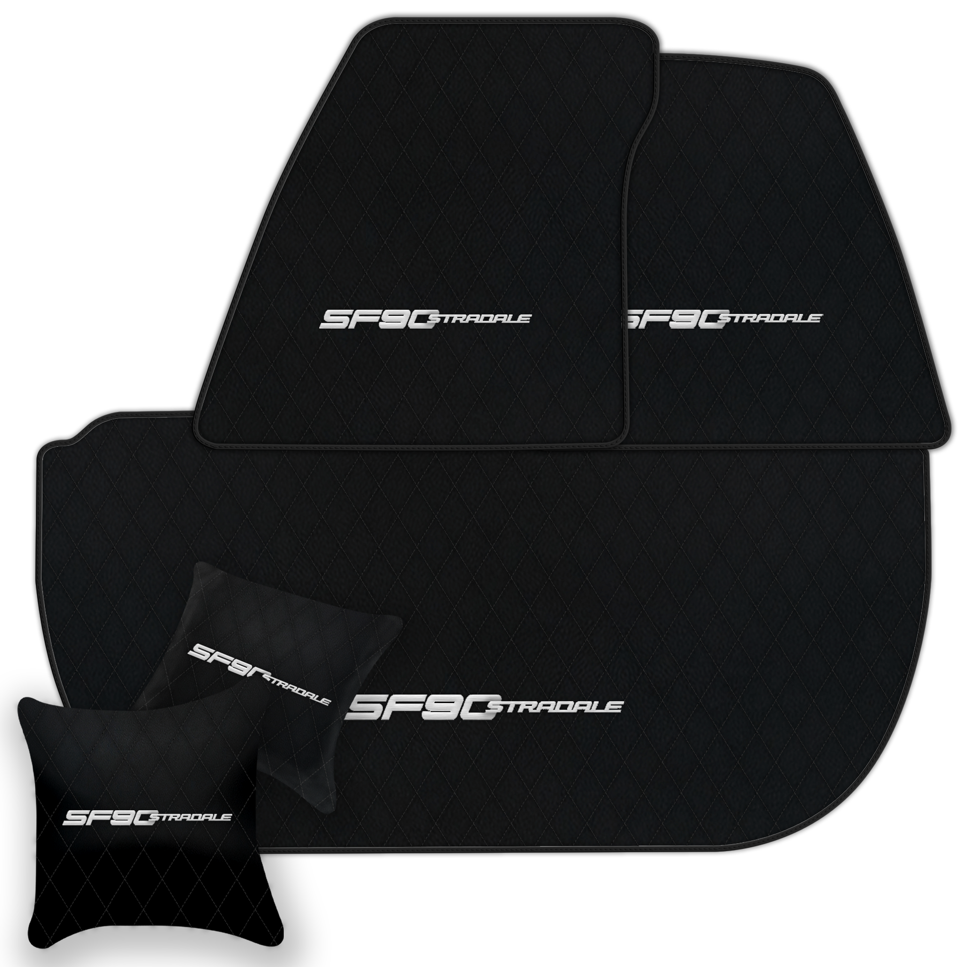 Premium Black Leather Floor Mats for Ferrari 360 (1999-2005)