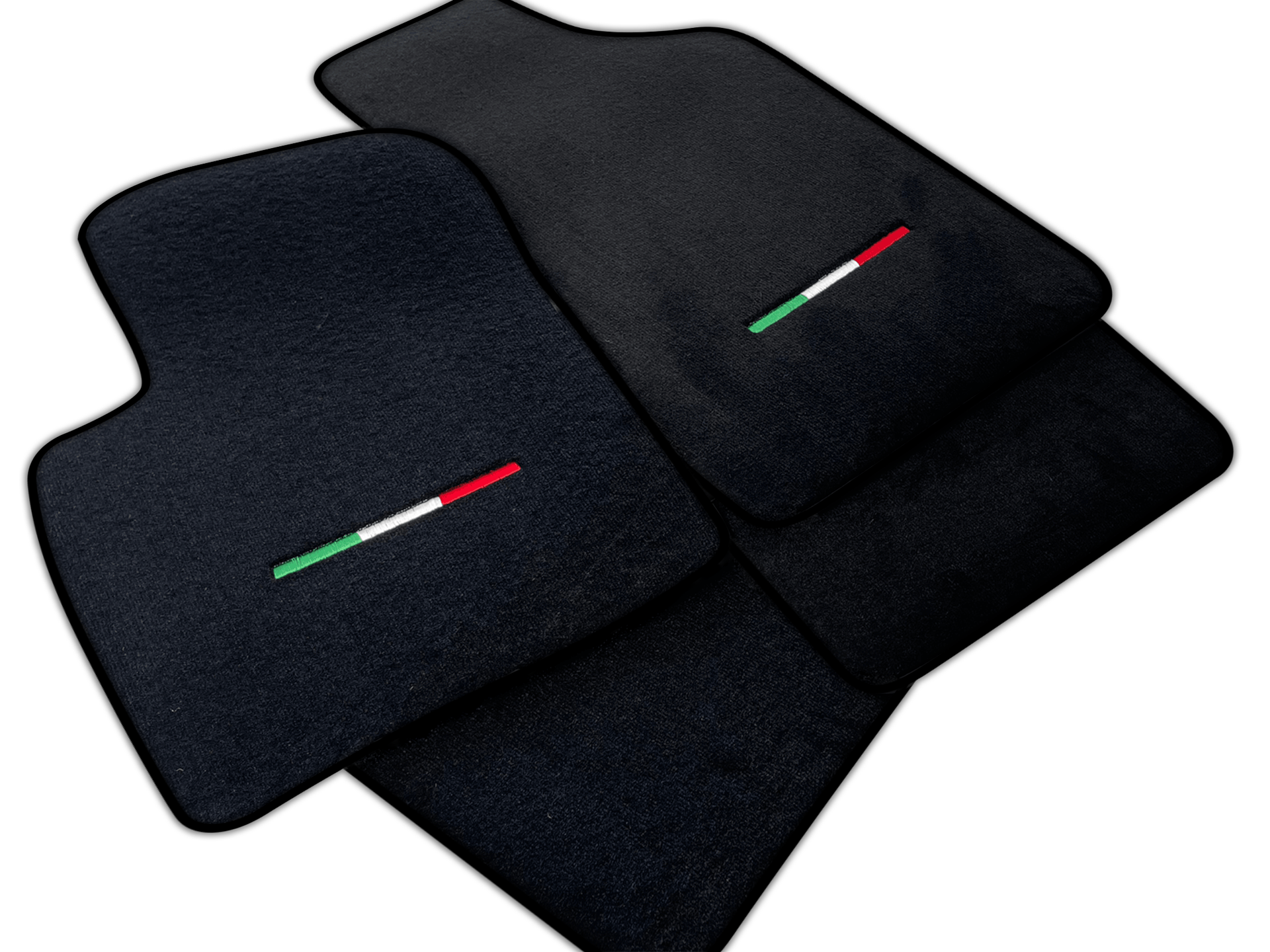 Italian Edition Black Floor Mats for Fiat 500c (2014-2020)
