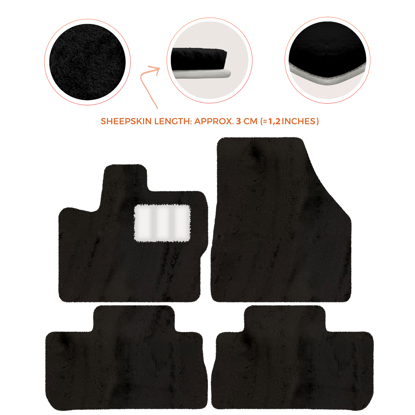 Premium Sheepskin Floor Mats for 2003-2007 Land Rover Freelander