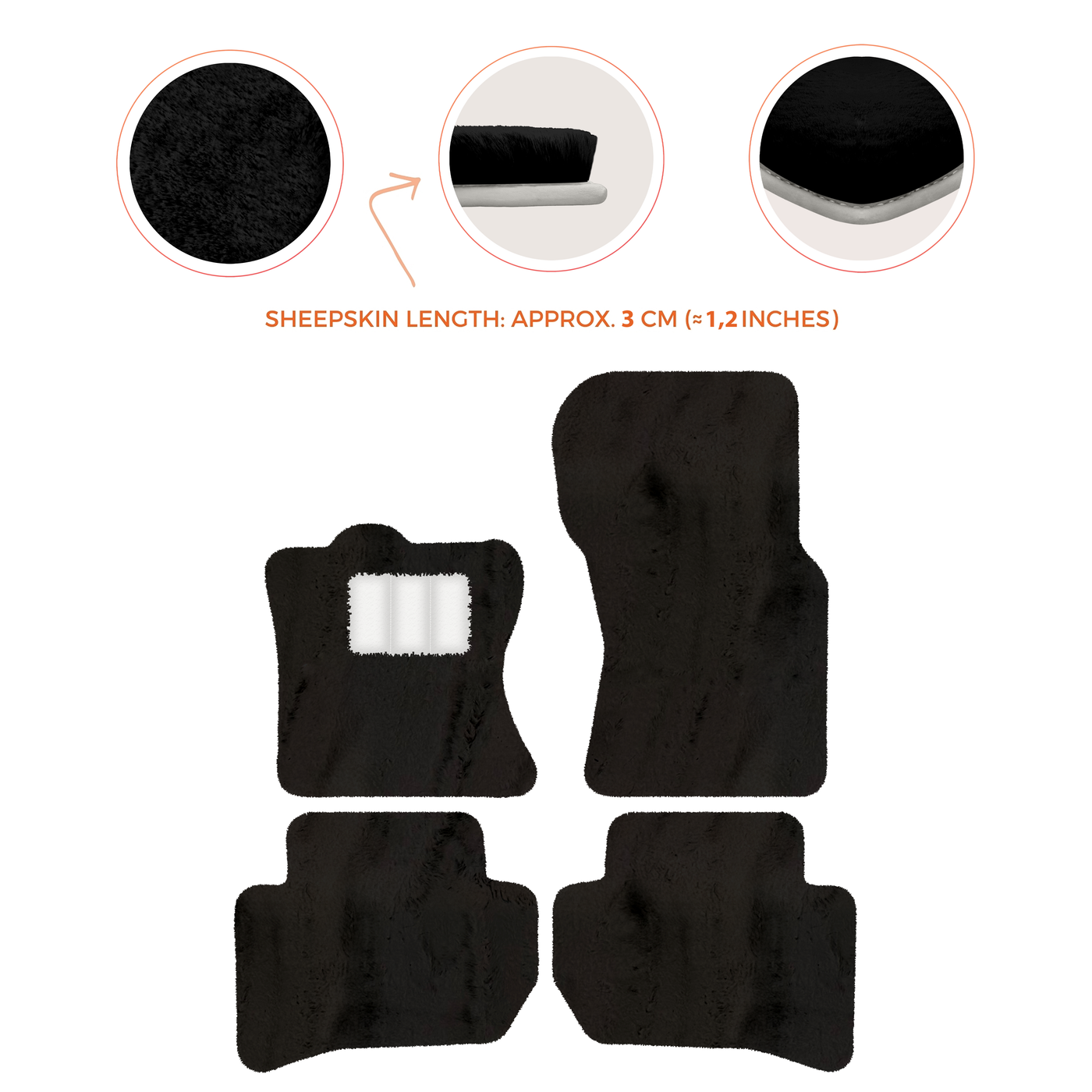 Premium Sheepskin Floor Mats for 2010-2013 Range Rover Sport