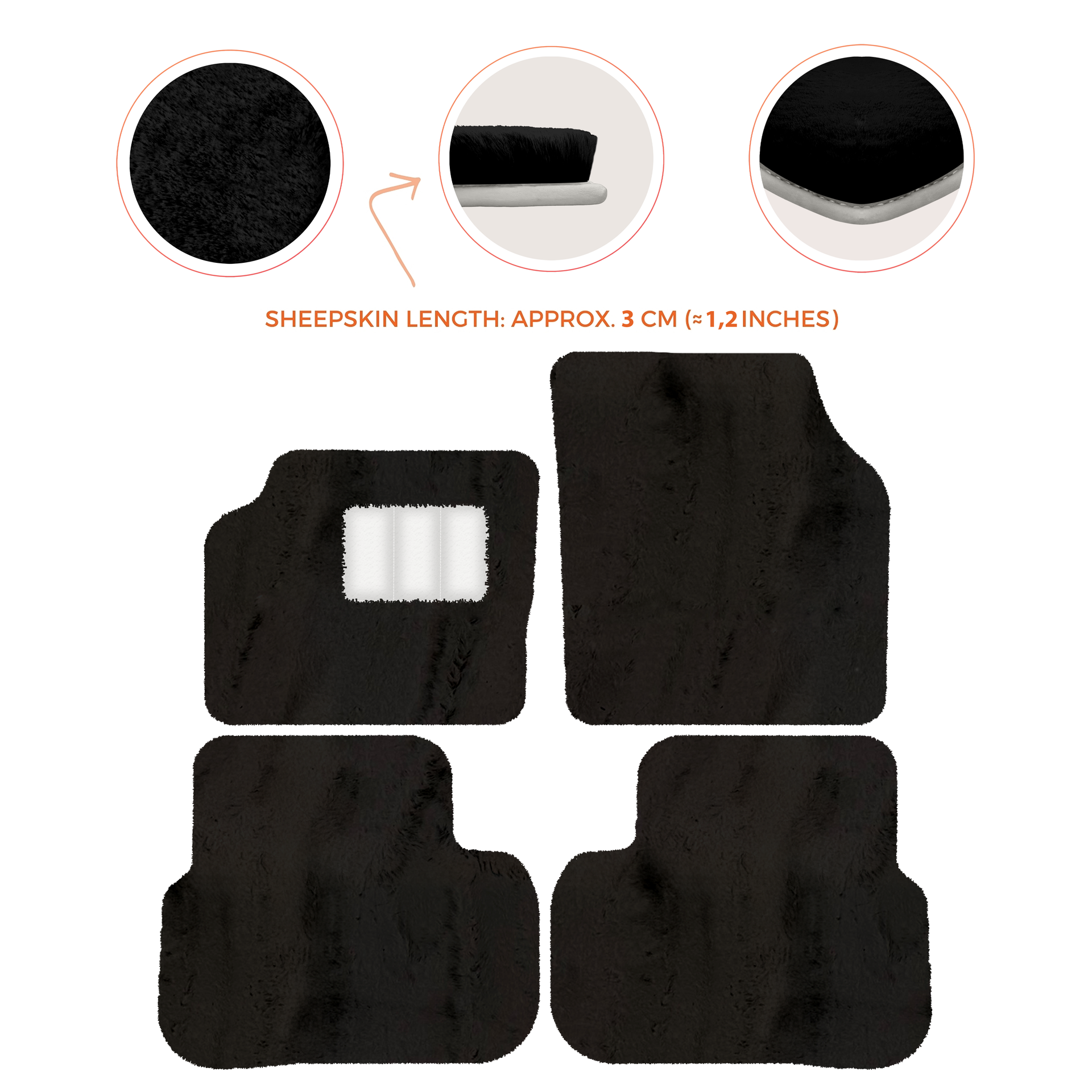 Luxury Sheepskin Floor Mats for Aston Martin V8 Coupe (1996-2000)