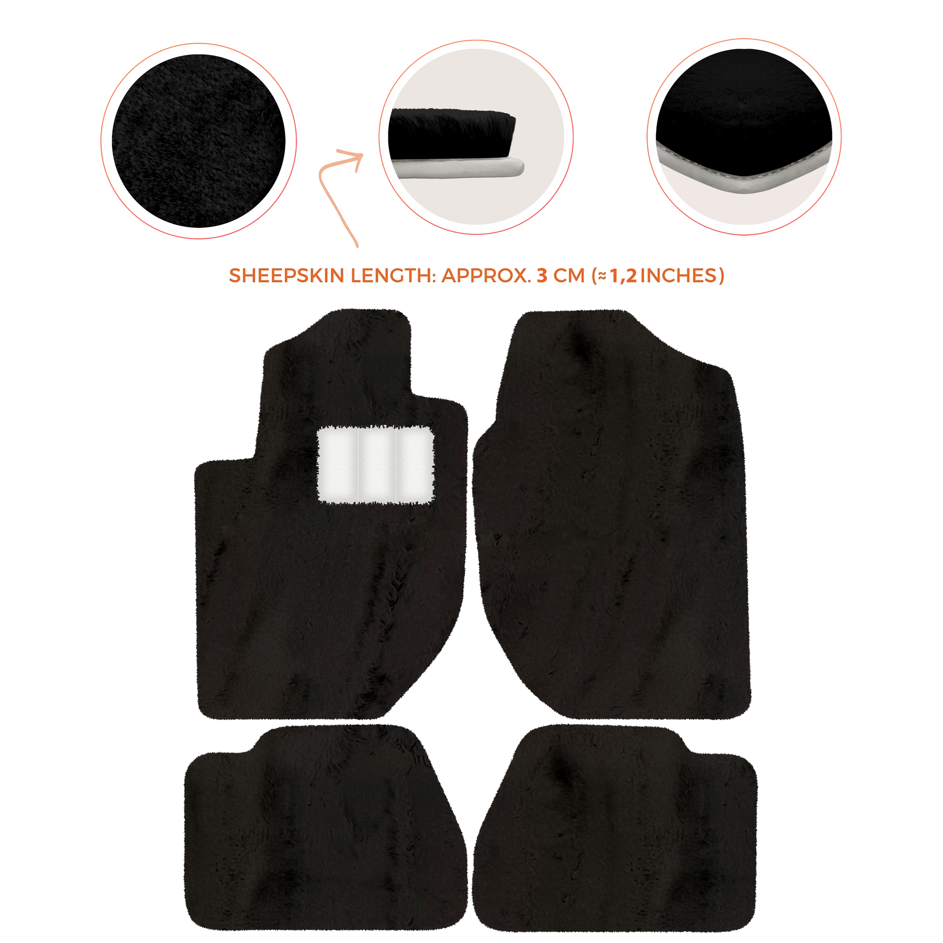 Premium Sheepskin Floor Mats for Land Rover Freelander (1997-2003)