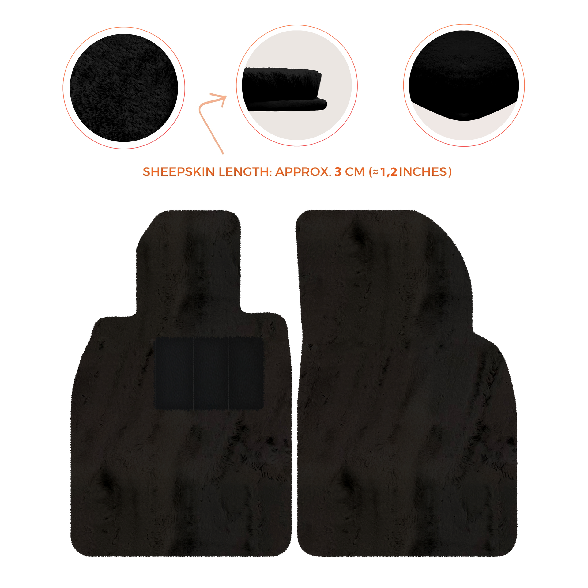 Premium Sheepskin Floor Mats for Porsche Cayenne (2018-2023)