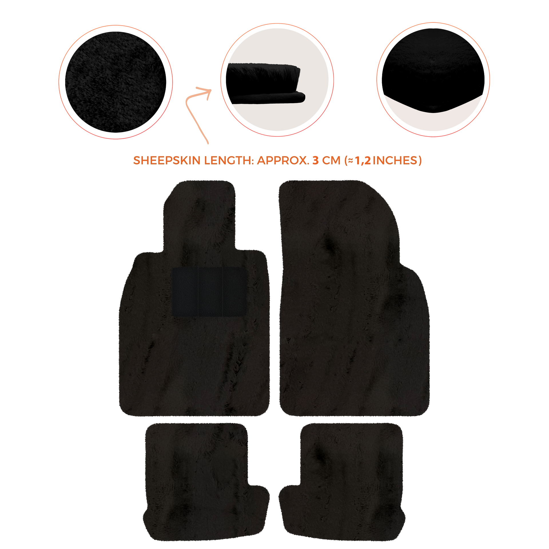 Premium Quality Sheepskin Floor Mats for Porsche 924 (1976-1988)