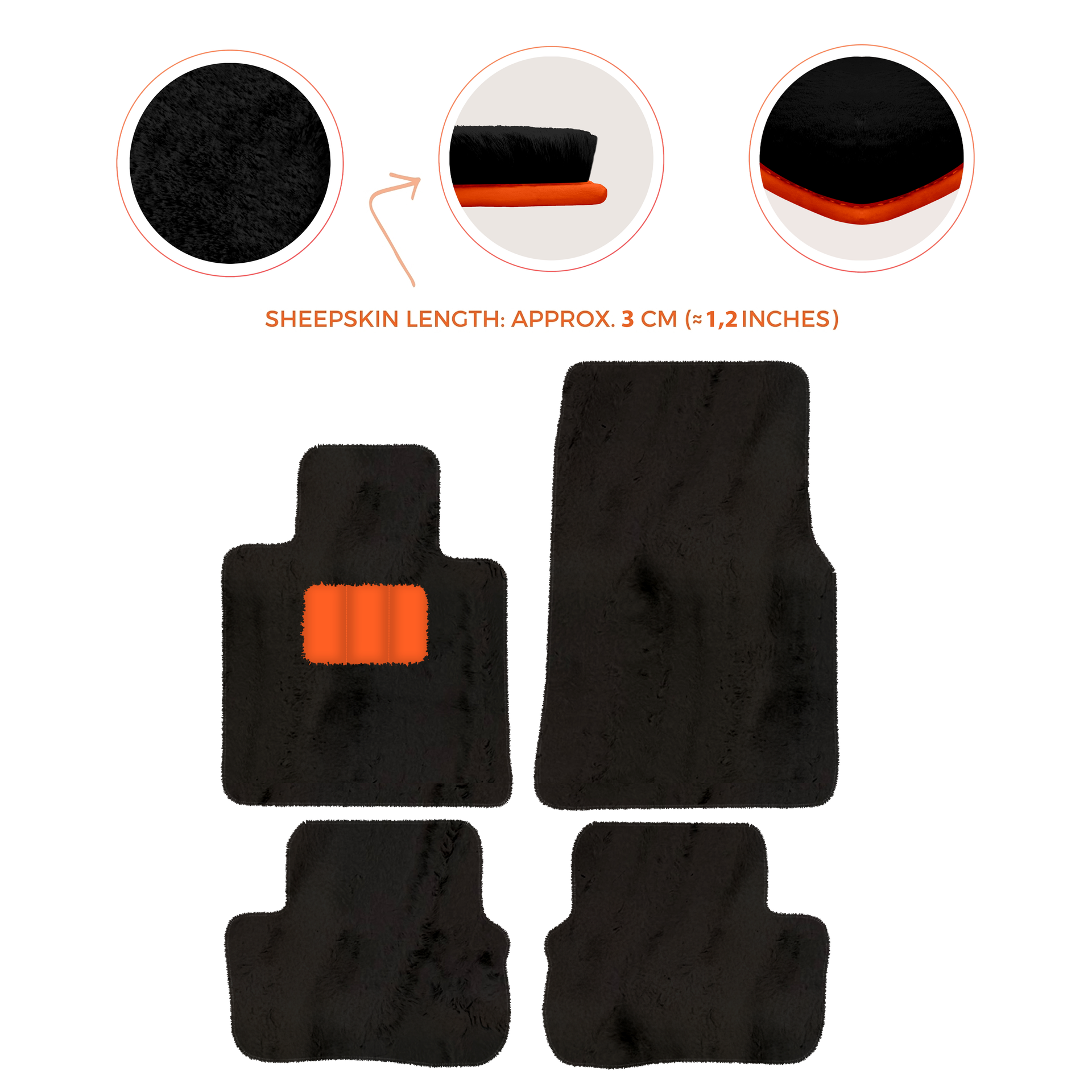 Premium Sheepskin Floor Mats for Rolls-Royce Shadow (1965-1977)