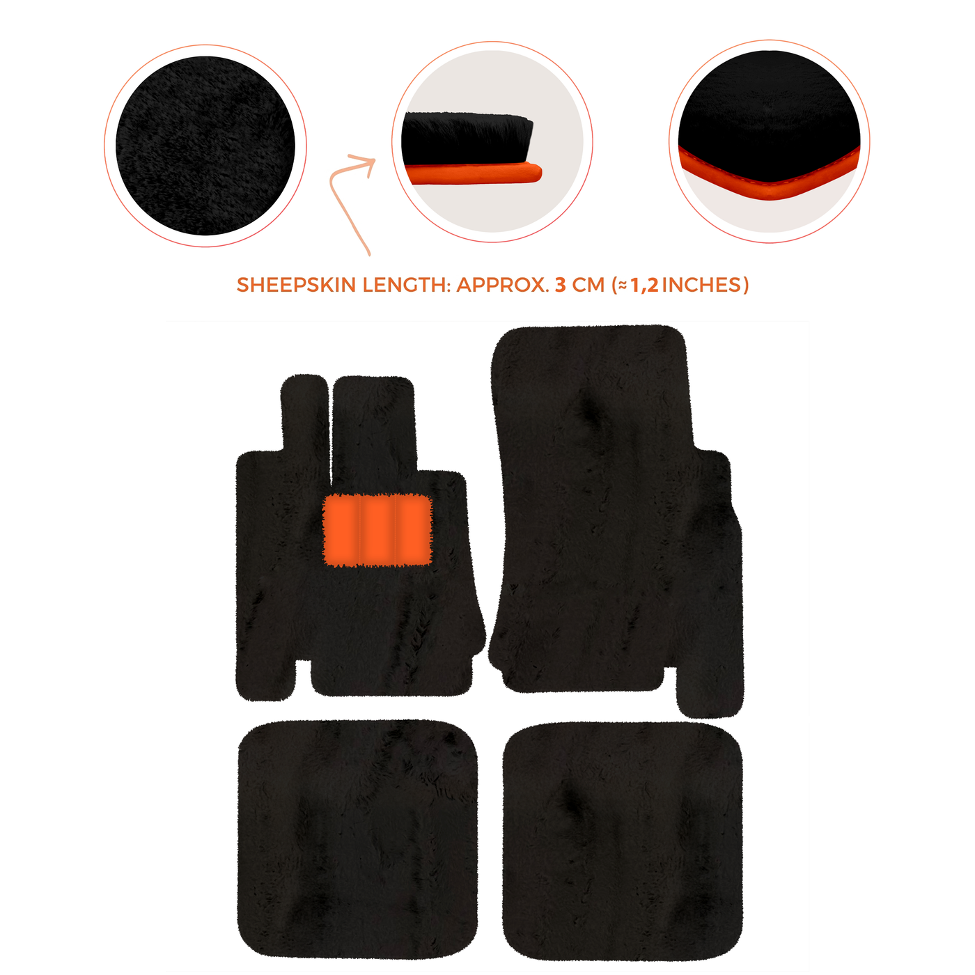 Premium Sheepskin Floor Mats for Mercedes-Benz G-Class W463 2008-2018