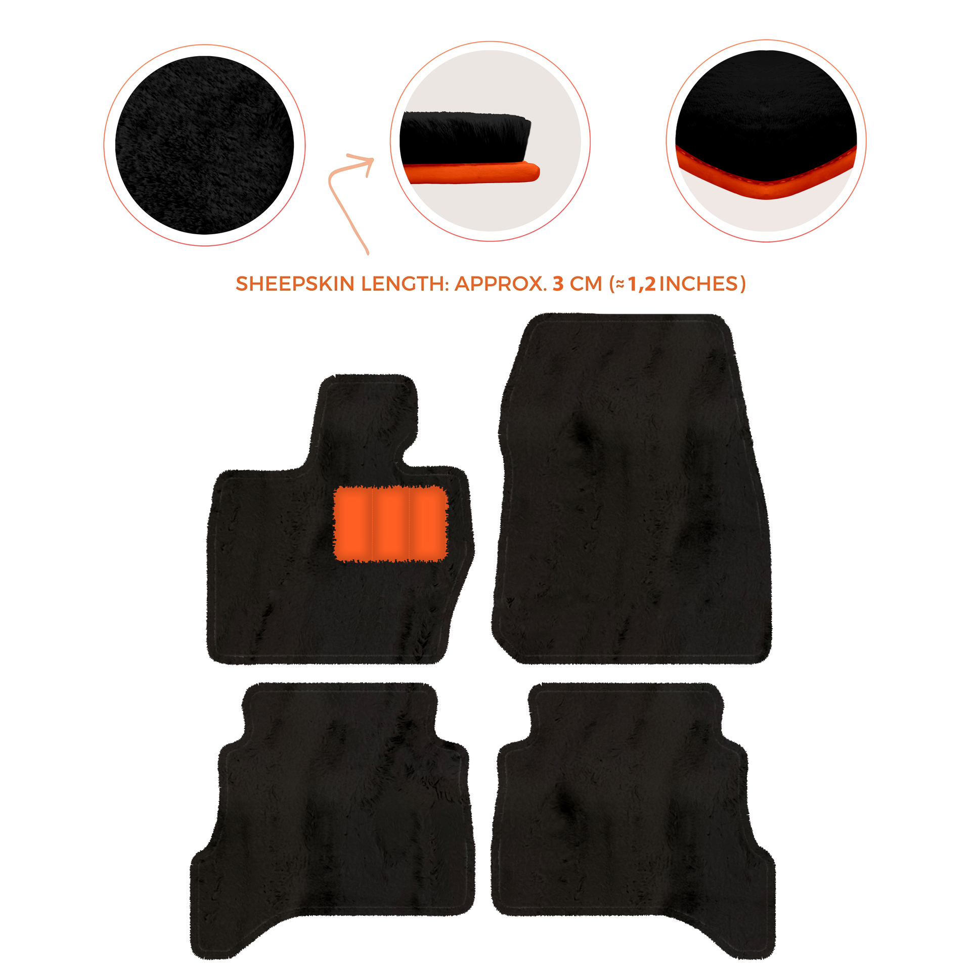 Premium Sheepskin Floor Mats for Range Rover Evoque (2015-2019)