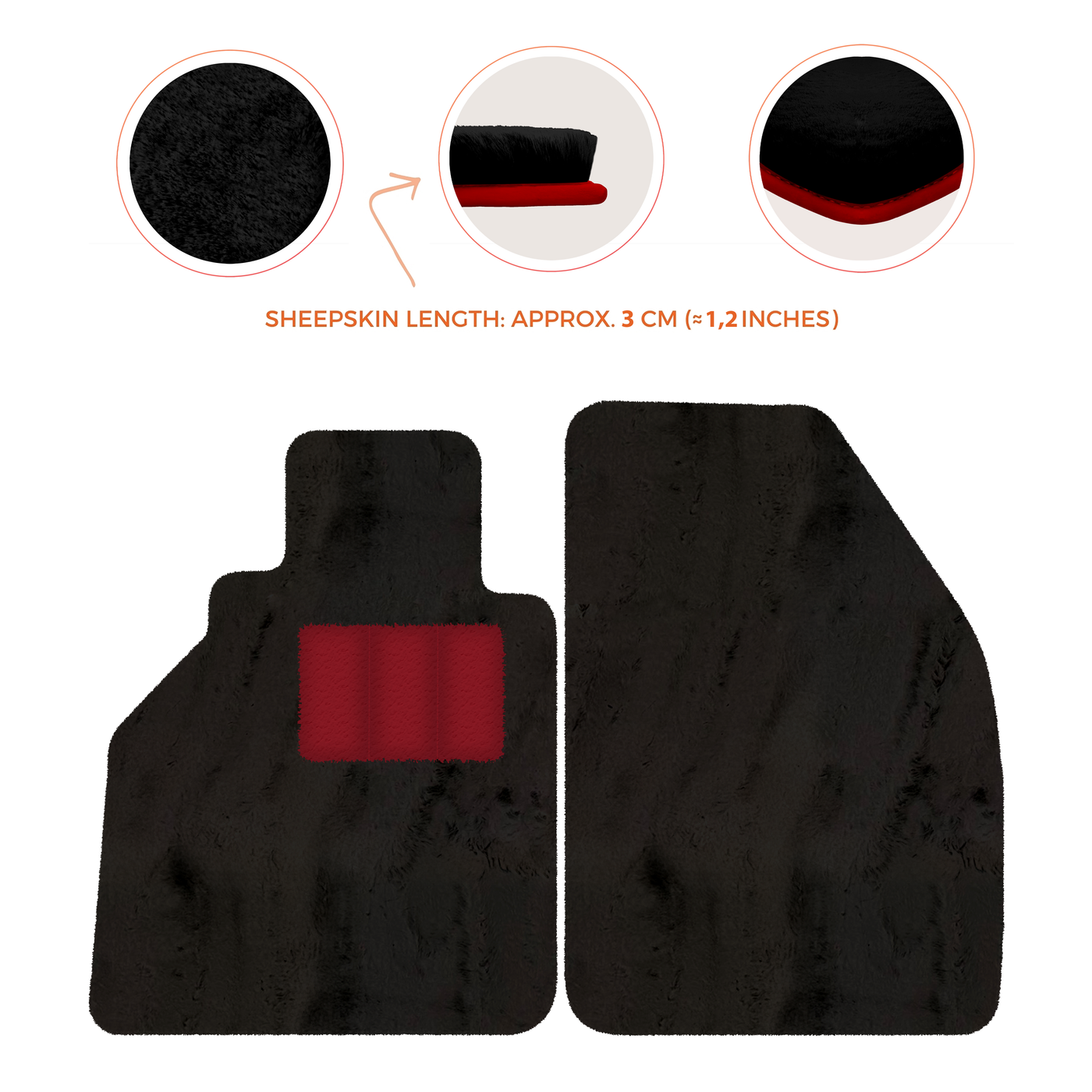 Premium Sheepskin Floor Mats for Porsche 986 Boxster (1996-2004)