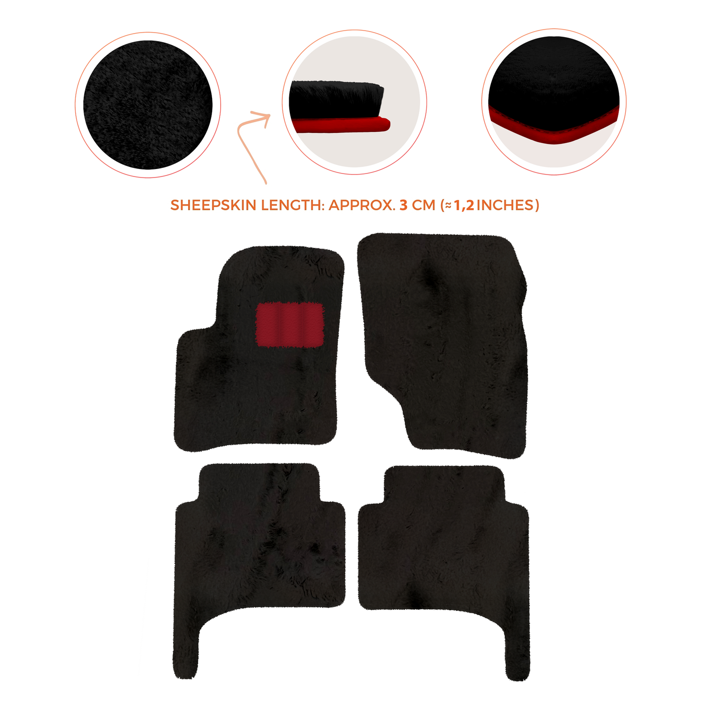 Premium Quality Sheepskin Floor Mats for Porsche 550 (1953-1956)